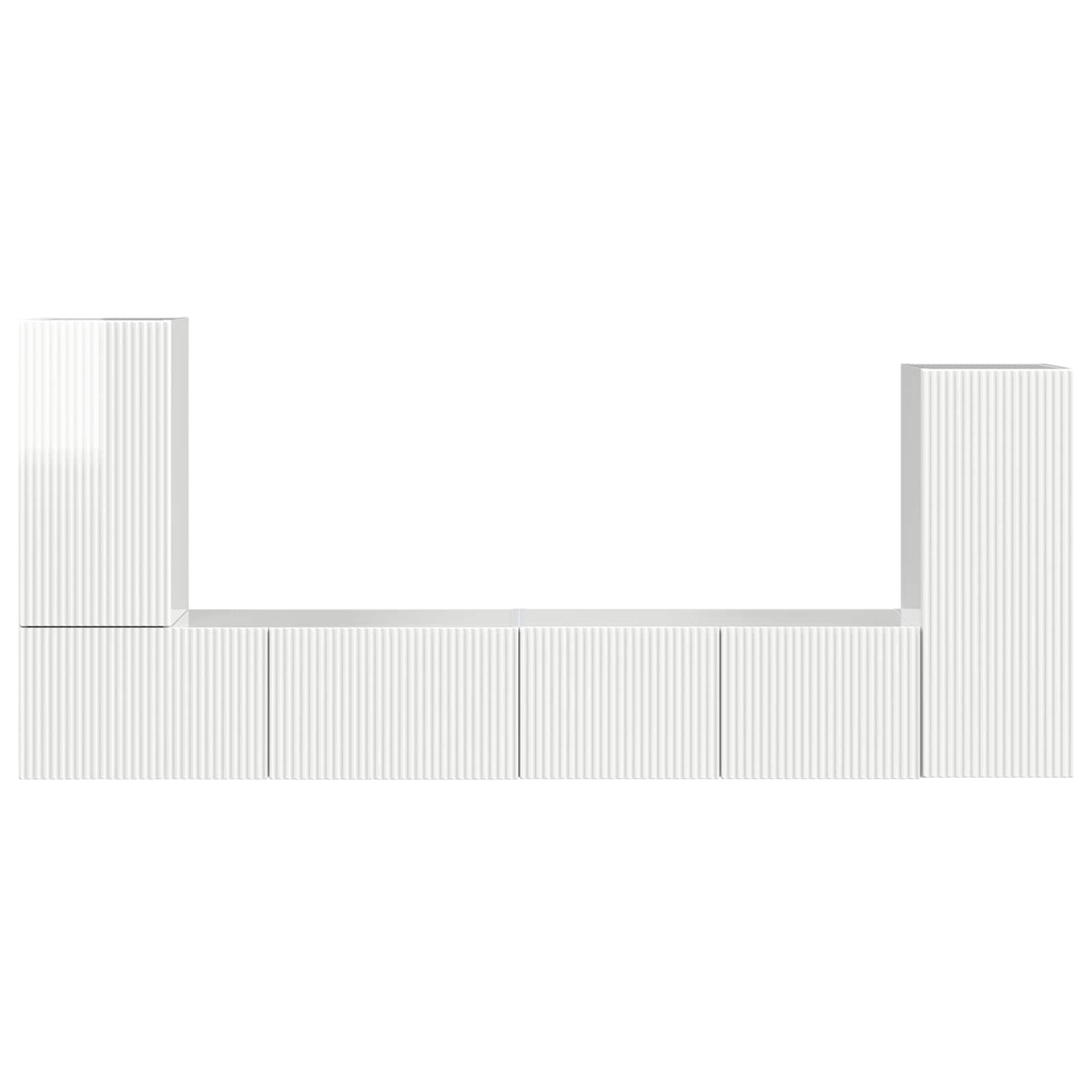 Conjunto de mueble de TV 4 pcs brillante Madera de ingeniería
