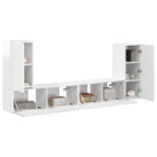 Conjunto de mueble de TV 4 pcs brillante Madera de ingeniería