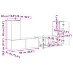 Conjunto de mueble de TV 4 pcs brillante Madera de ingeniería