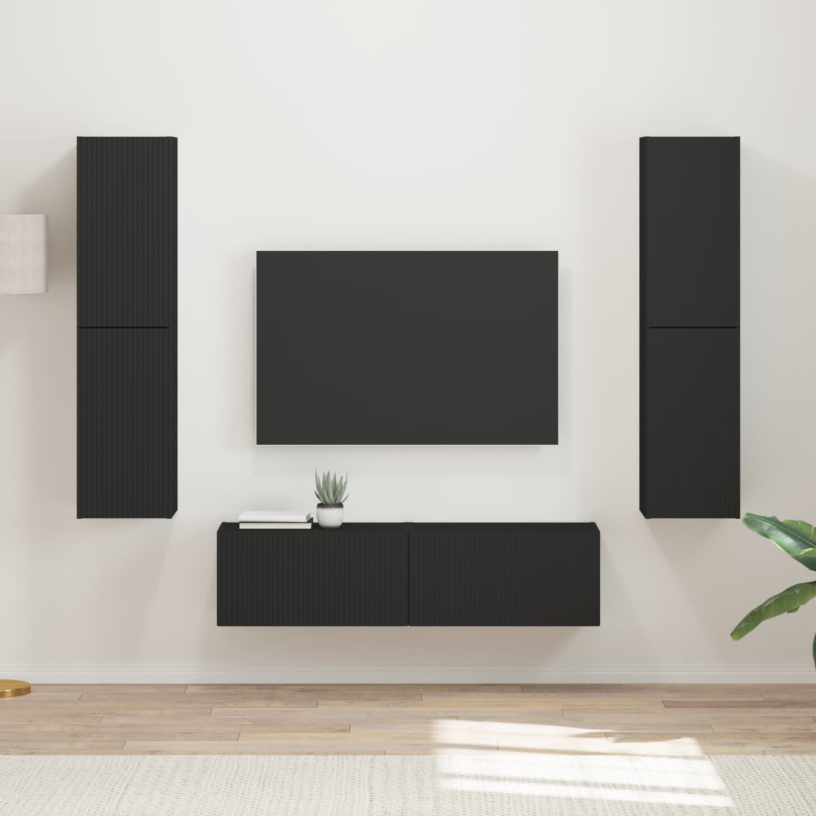 Conjunto de mueble de TV 6 pcs brillante Madera de ingeniería