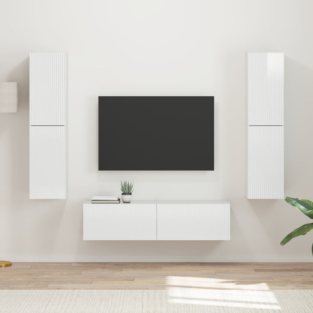 Conjunto de mueble de TV 6 pcs brillante Madera de ingeniería
