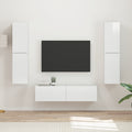 Conjunto de mueble de TV 6 pcs brillante Madera de ingeniería