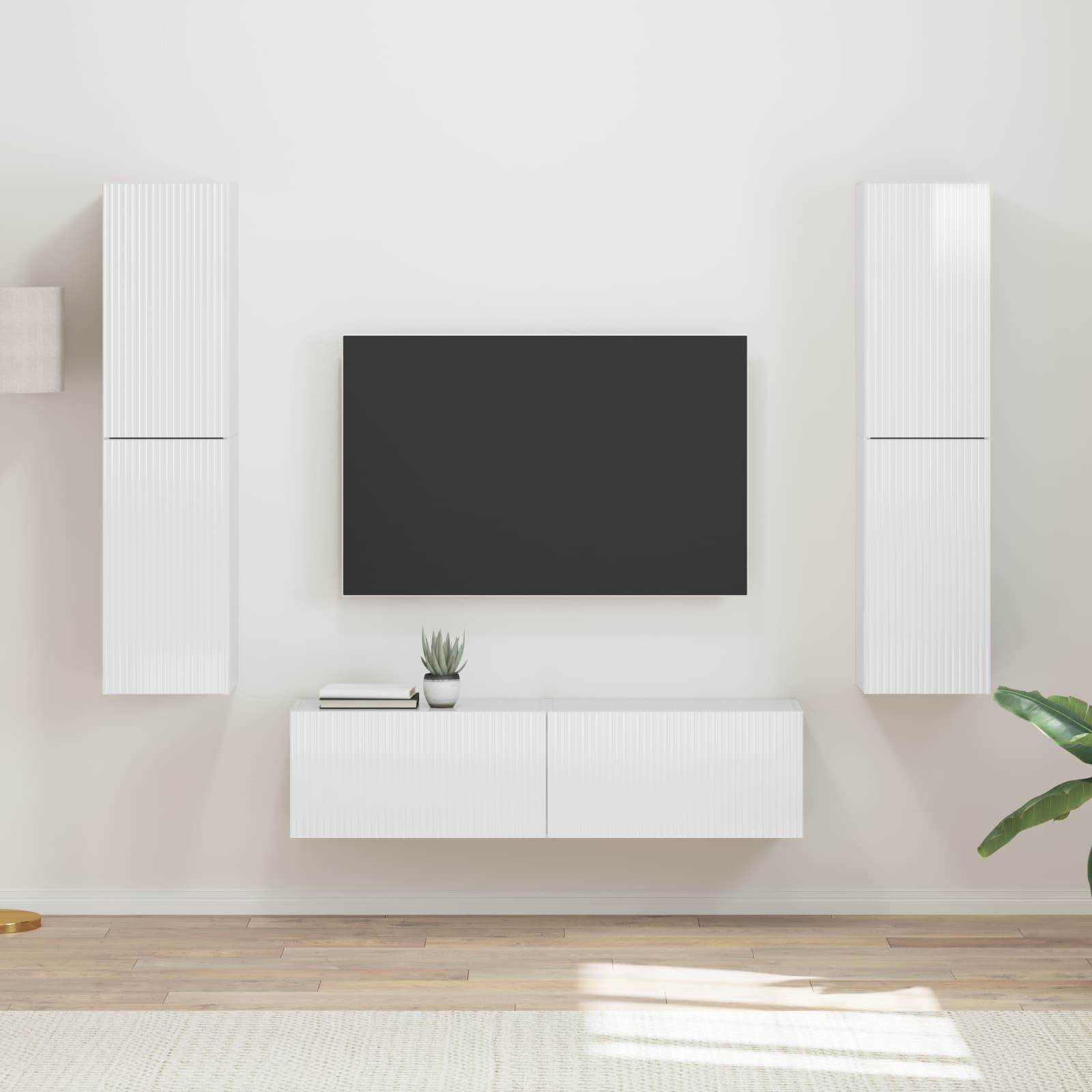 Conjunto de mueble de TV 6 pcs brillante Madera de ingeniería