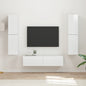Conjunto de mueble de TV 6 pcs brillante Madera de ingeniería