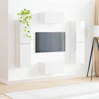 Conjunto de mueble de TV 6 pcs brillante Madera de ingeniería