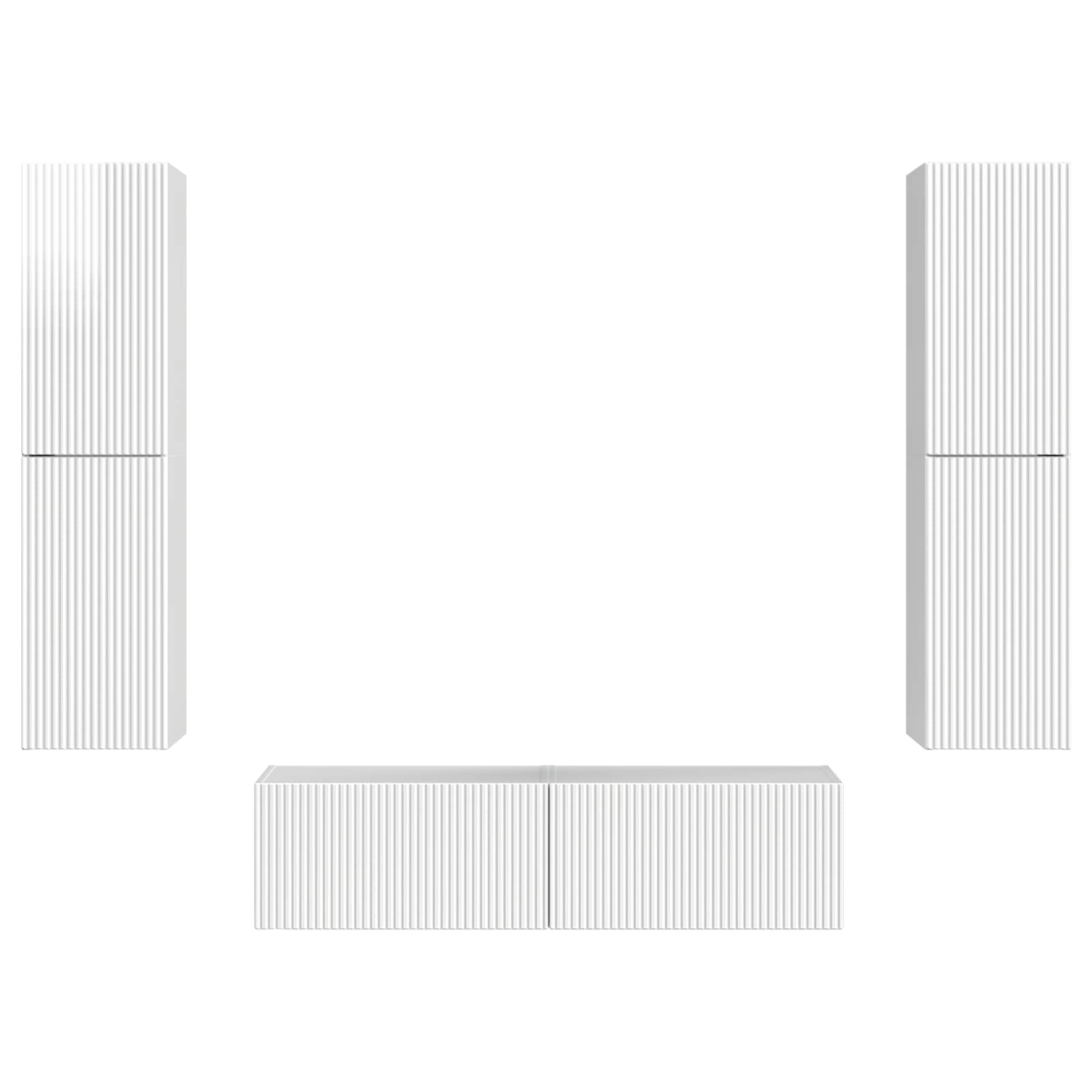 Conjunto de mueble de TV 6 pcs brillante Madera de ingeniería