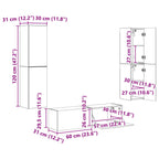 Conjunto de mueble de TV 6 pcs brillante Madera de ingeniería