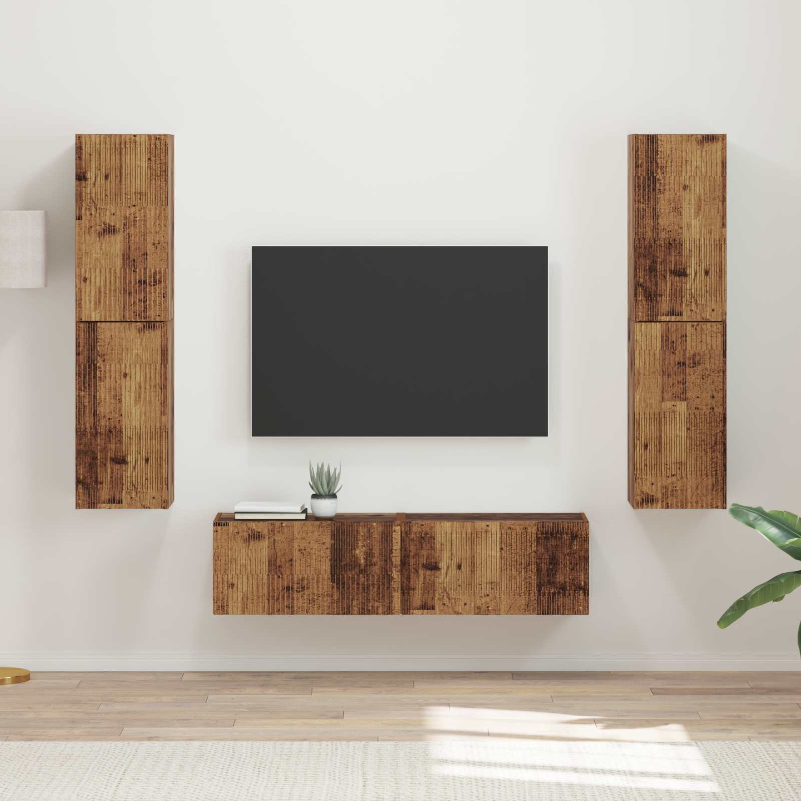Conjunto de mueble de TV 6 pcs brillante Madera de ingeniería
