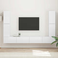 Conjunto de mueble de TV 8 pcs brillante Madera de ingeniería