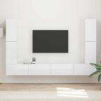 Conjunto de mueble de TV 8 pcs brillante Madera de ingeniería