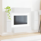 Conjunto de mueble de TV 8 pcs brillante Madera de ingeniería