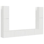 Conjunto de mueble de TV 8 pcs brillante Madera de ingeniería