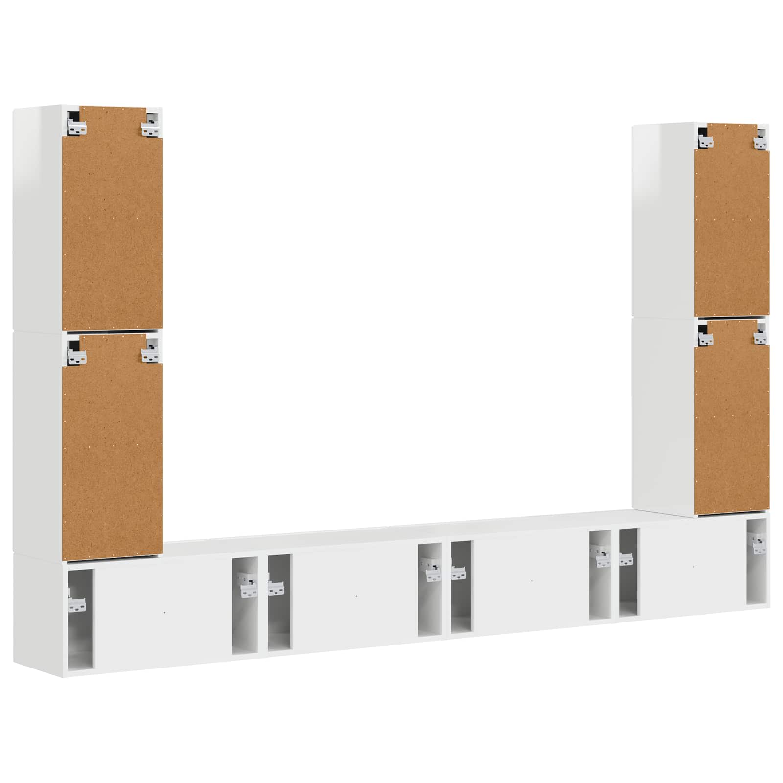 Conjunto de mueble de TV 8 pcs brillante Madera de ingeniería