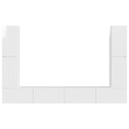 Conjunto de mueble de TV 8 pcs brillante Madera de ingeniería