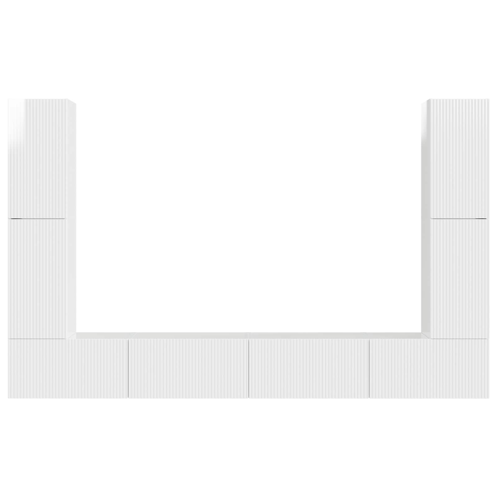Conjunto de mueble de TV 8 pcs brillante Madera de ingeniería