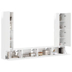 Conjunto de mueble de TV 8 pcs brillante Madera de ingeniería