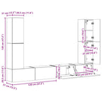 Conjunto de mueble de TV 8 pcs brillante Madera de ingeniería