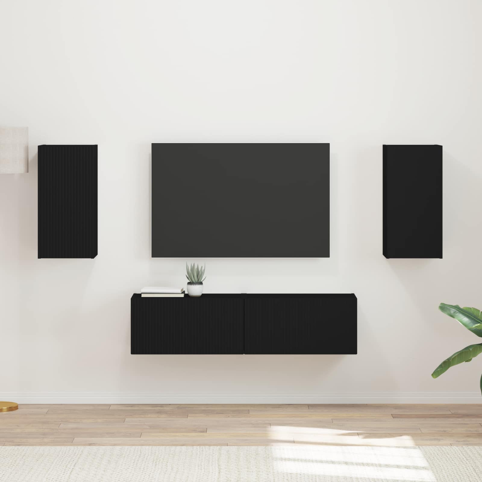 High Gloss TV Cabinet Set 4 pcs Engineered Wood