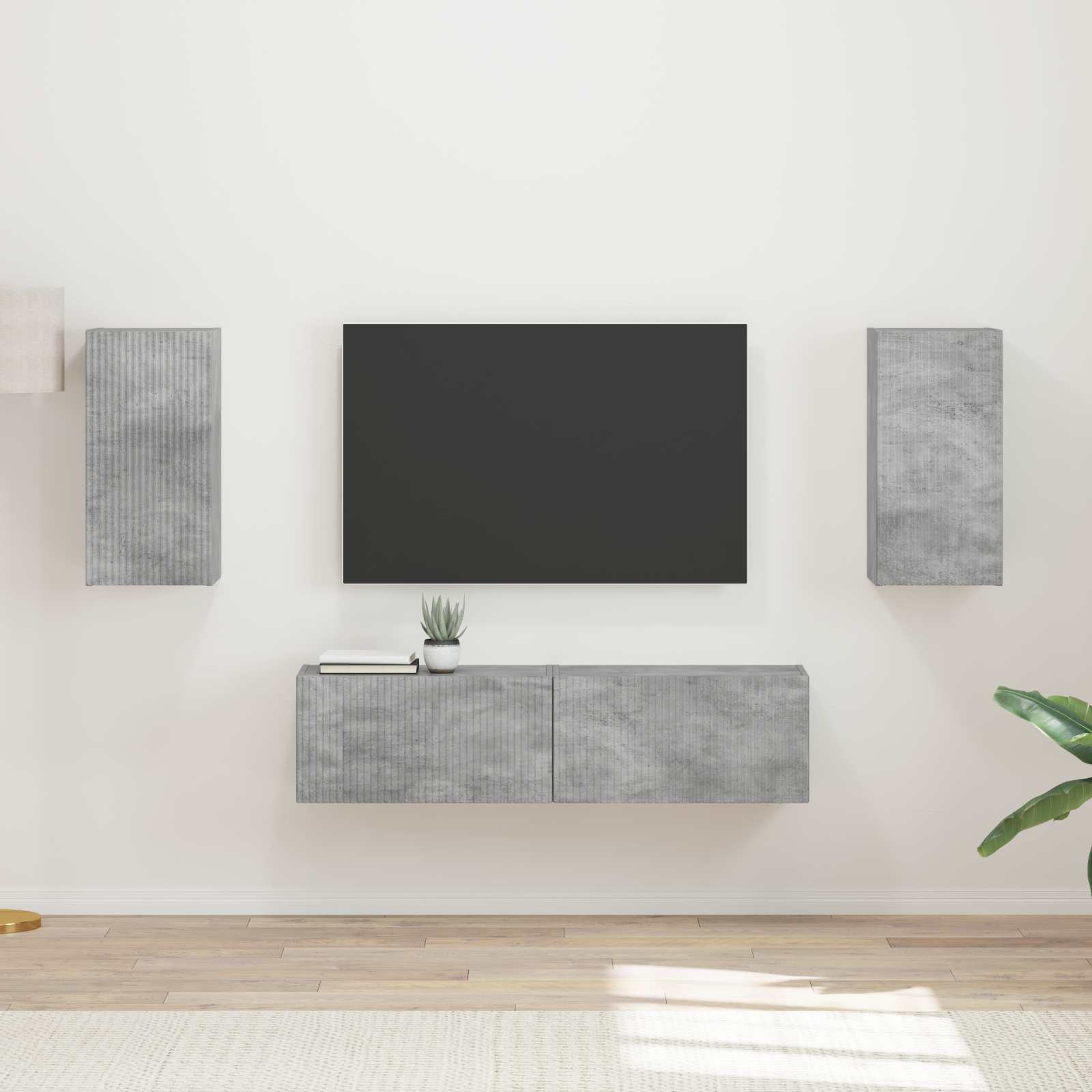 High Gloss TV Cabinet Set 4 pcs Engineered Wood