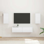 Conjunto de mueble de TV 4 pcs brillante Madera de ingeniería