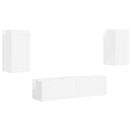 Conjunto de mueble de TV 4 pcs brillante Madera de ingeniería