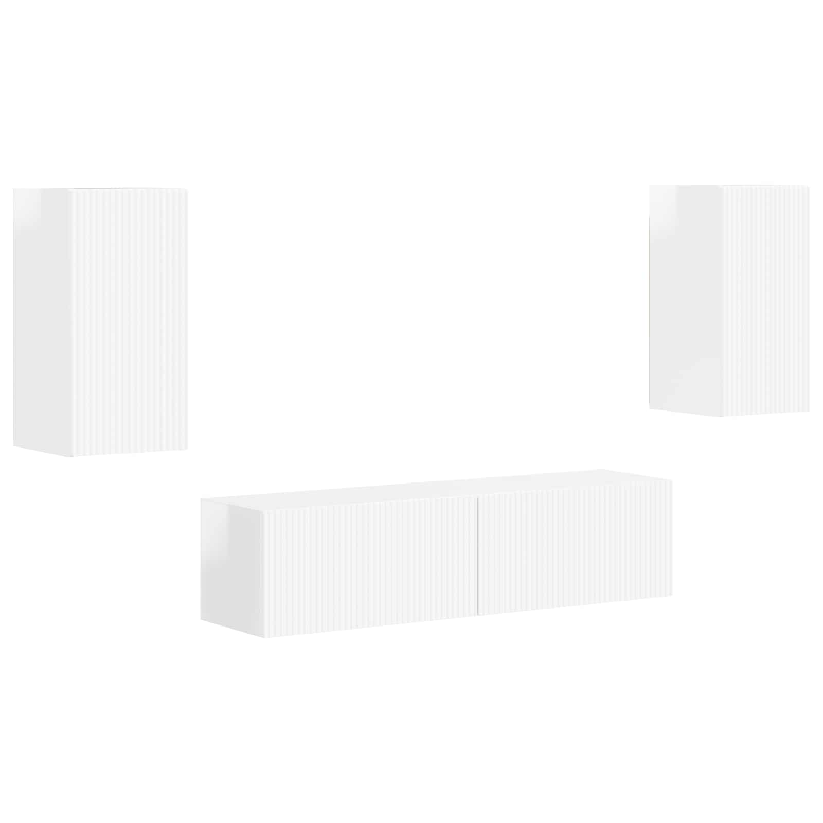 Conjunto de mueble de TV 4 pcs brillante Madera de ingeniería