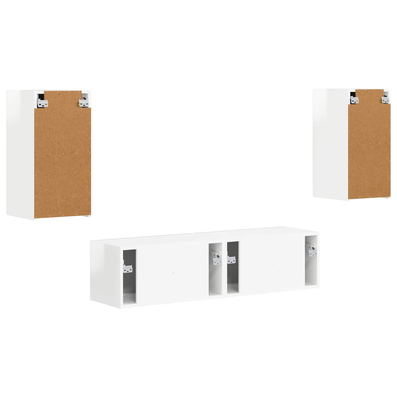 Conjunto de mueble de TV 4 pcs brillante Madera de ingeniería