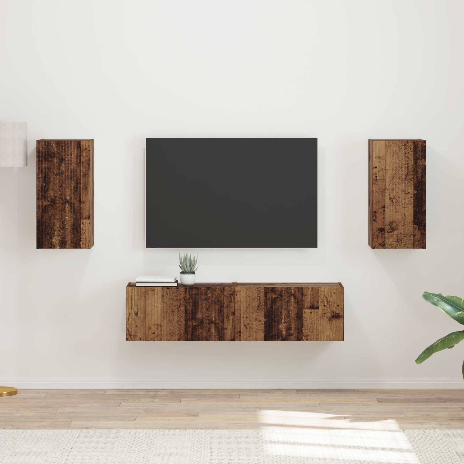 High Gloss TV Cabinet Set 4 pcs Engineered Wood