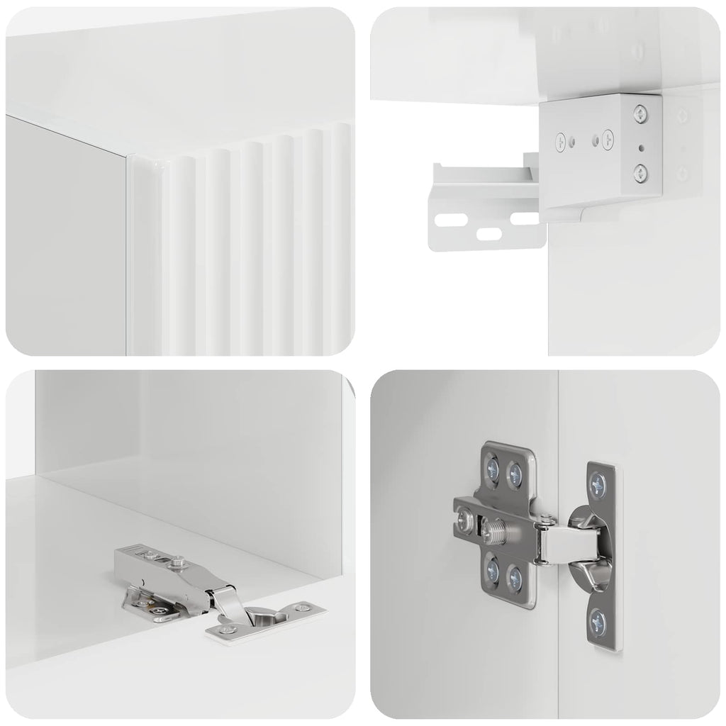 Conjunto de mueble de TV 4 pcs brillante Madera de ingeniería