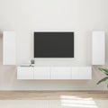 Conjunto de mueble de TV 4 pcs brillante Madera de ingeniería