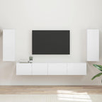 Conjunto de mueble de TV 4 pcs brillante Madera de ingeniería