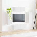 Conjunto de mueble de TV 4 pcs brillante Madera de ingeniería