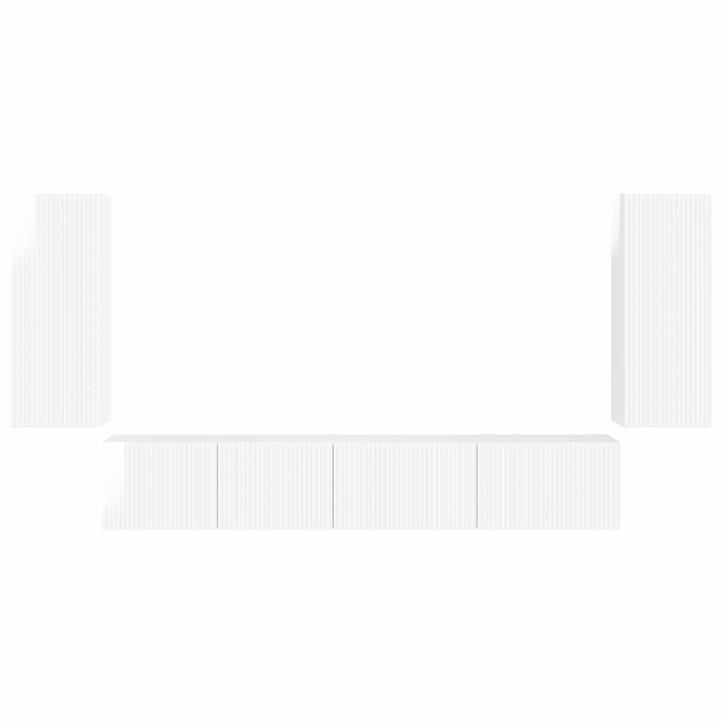 Conjunto de mueble de TV 4 pcs brillante Madera de ingeniería