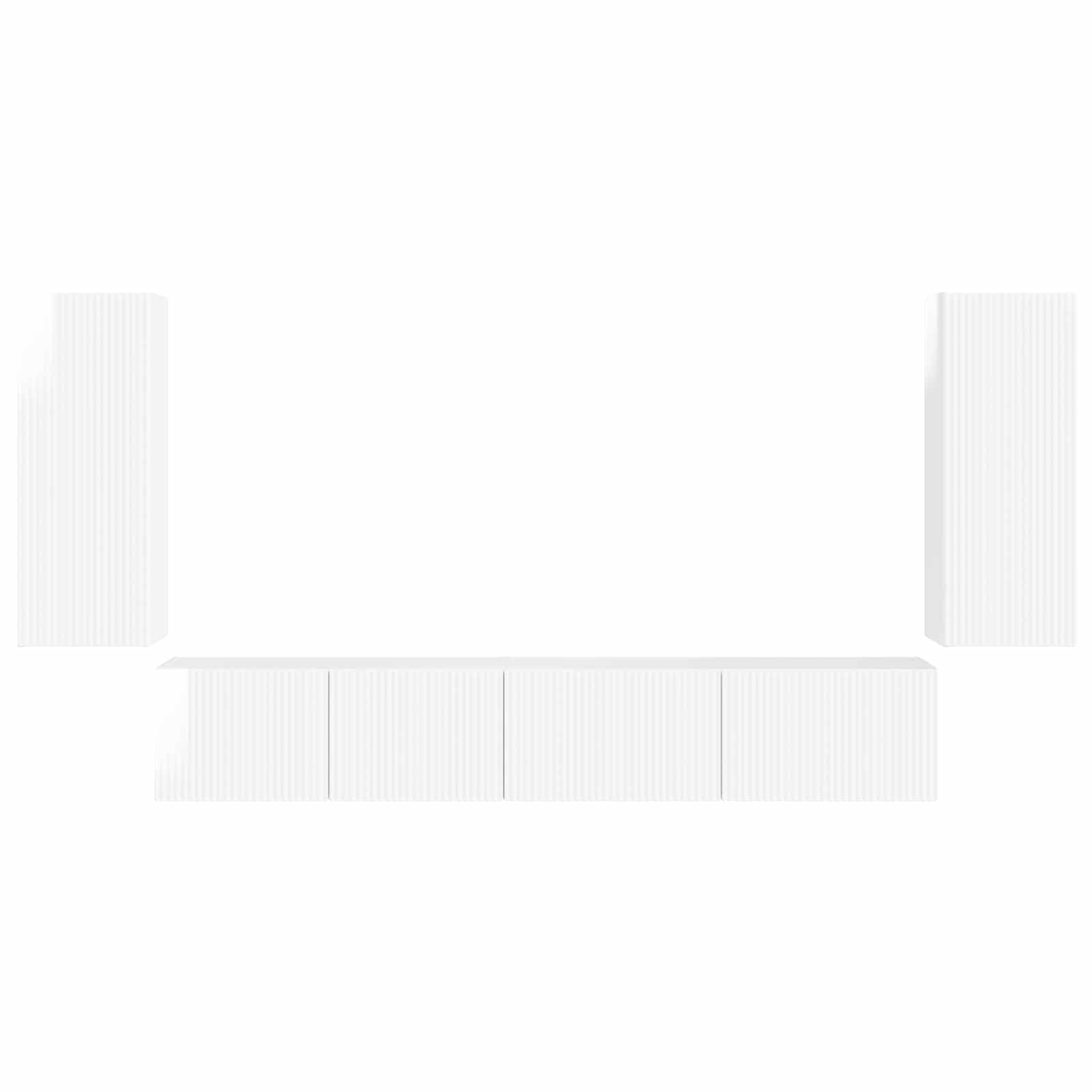 Conjunto de mueble de TV 4 pcs brillante Madera de ingeniería