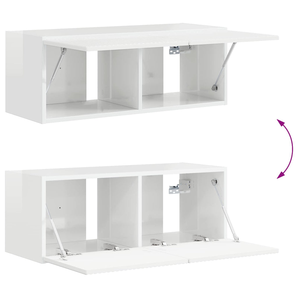 Conjunto de mueble de TV 4 pcs brillante Madera de ingeniería