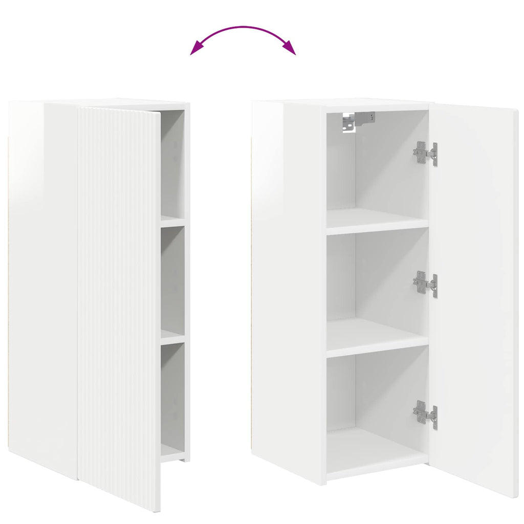 Conjunto de mueble de TV 4 pcs brillante Madera de ingeniería