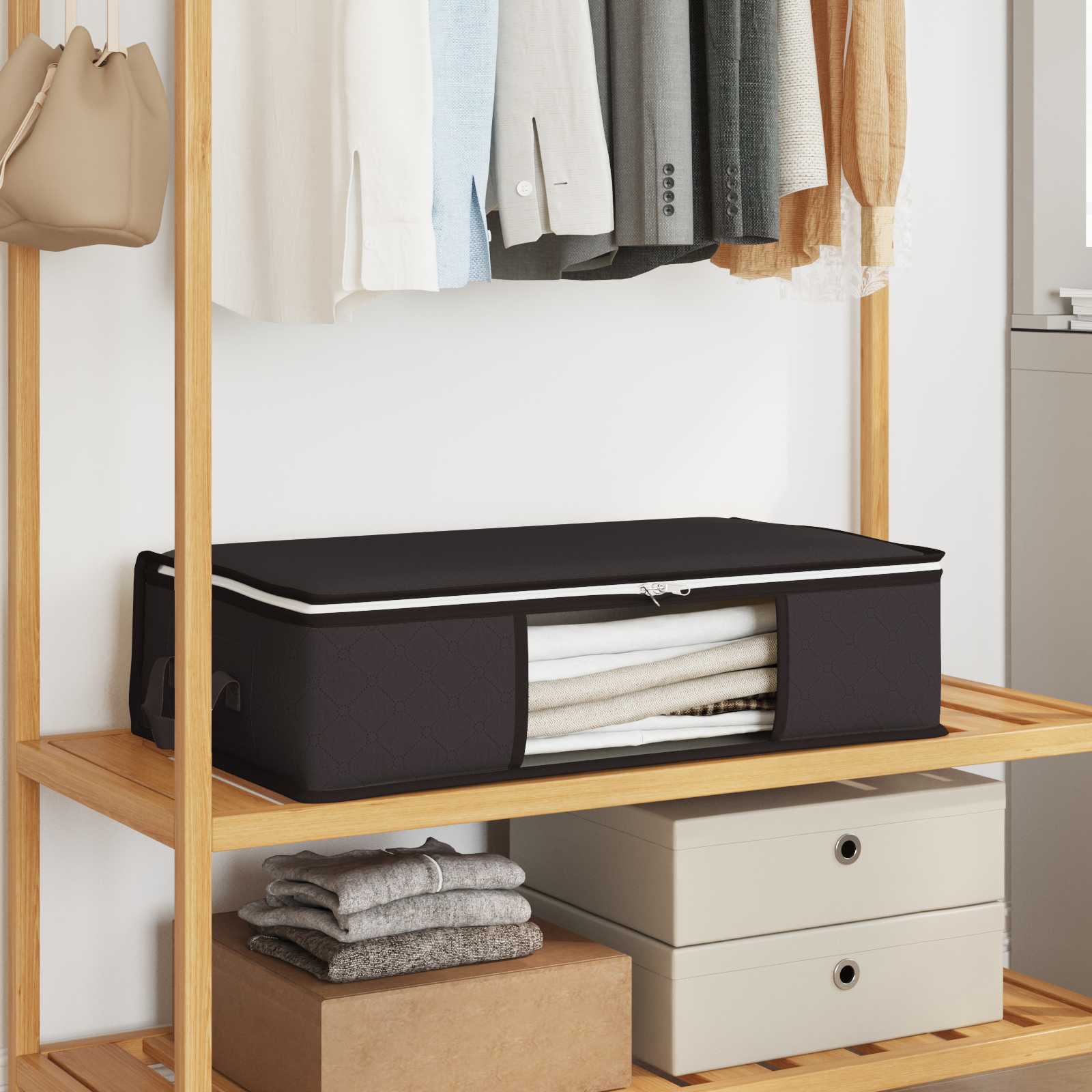 Storage box with clear side window