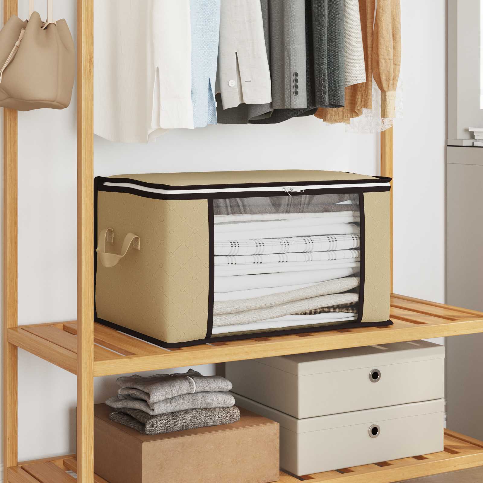 Storage box with clear side window