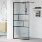 Walk-in Shower Screen Black 100 x 195 x 0.5 cm