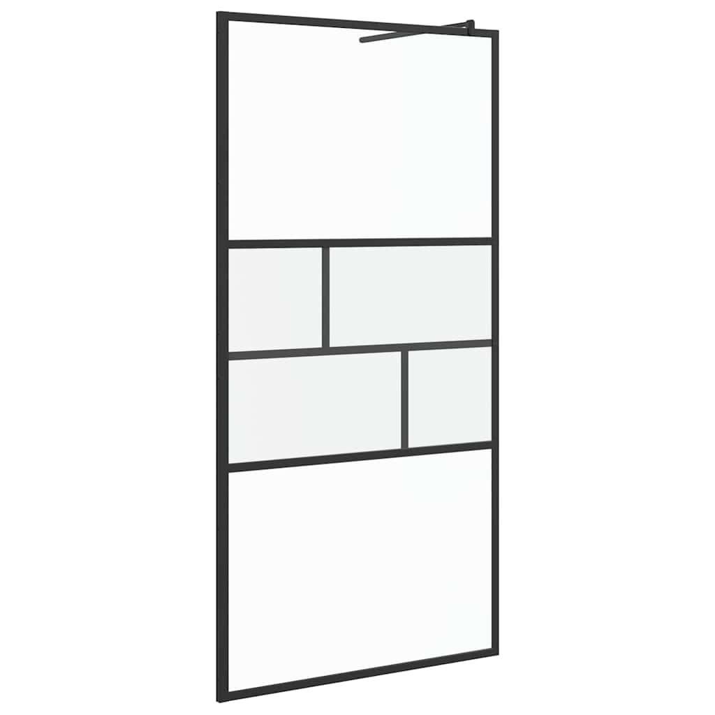 Pared de Ducha Walk-in Negro 100 x 195 x 0,5 cm