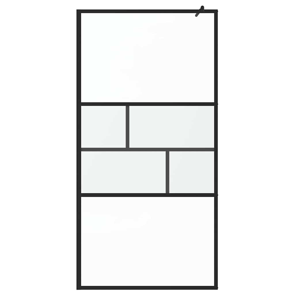 Pared de Ducha Walk-in Negro 100 x 195 x 0,5 cm