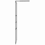 Pared de Ducha Walk-in Negro 100 x 195 x 0,5 cm