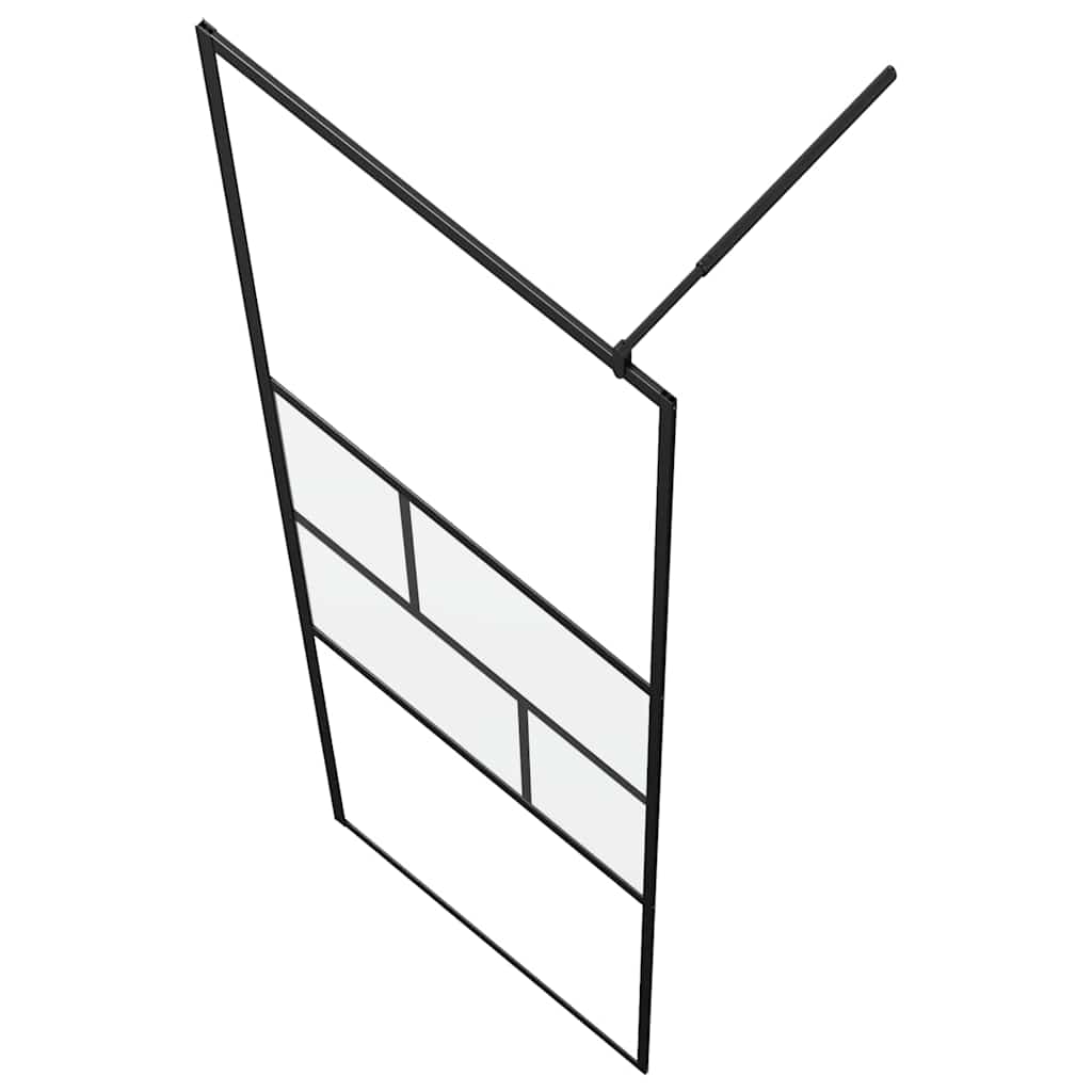 Pared de Ducha Walk-in Negro 100 x 195 x 0,5 cm