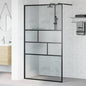 Walk-in Shower Screen Black 100 x 195 x 0.5 cm