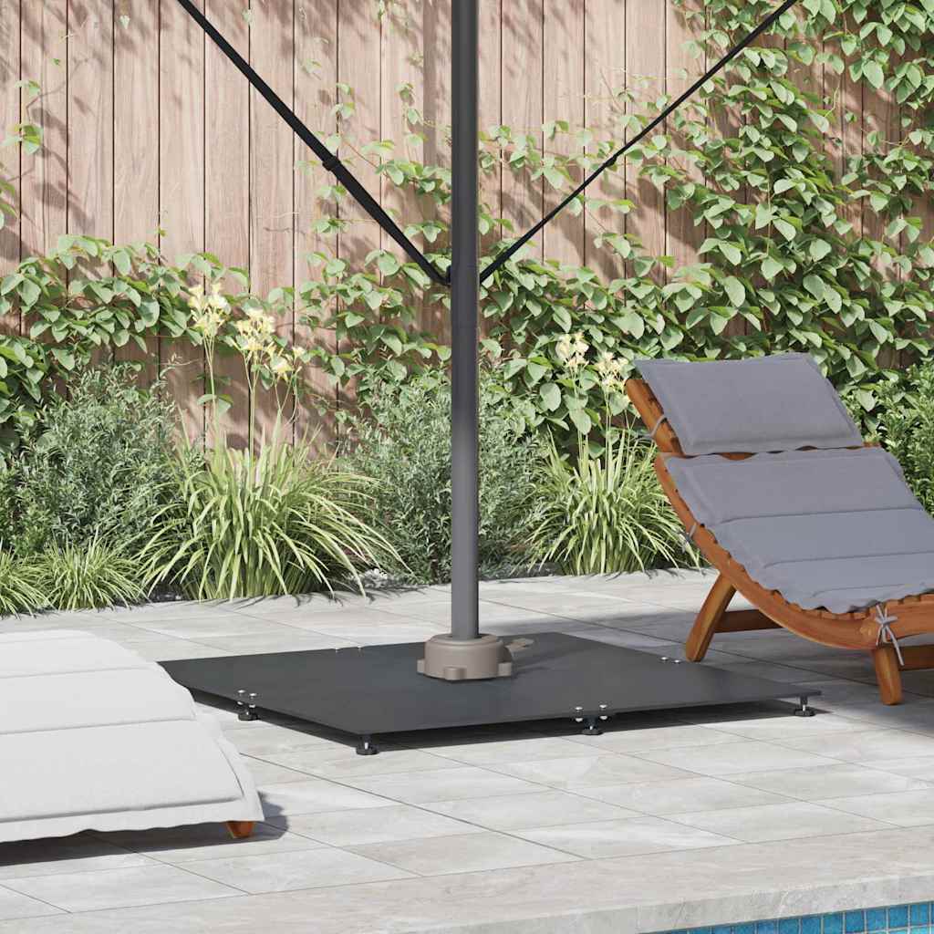 Base para sombrilla Aspecto de madera gris oscuro