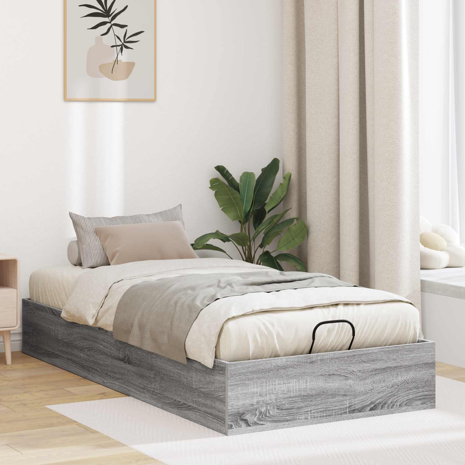 Estrutura de Cama Otomana 75,5 x 190 cm Madeira processada