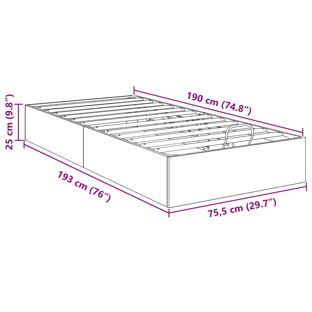 Estructura de Cama Ottoman 75,5 x 190 cm Madera de ingeniería