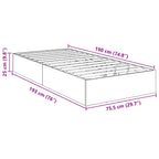 Estructura de Cama Ottoman 75,5 x 190 cm Madera de ingeniería