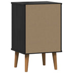 Armario de Noche con cajón Negro 40 x 35 x 65 cm Pino macizo