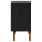 Armario de Noche con cajón Negro 40 x 35 x 65 cm Pino macizo